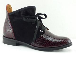 Kožené dámske členkové topánky bioeco by ARKA 7634 bordové farba: bordová, Veľkosť: 37