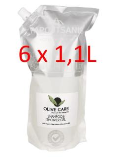 Gél na vlasy a telo 6,6L OLIVE CARE (obsahuje 6x 1,1L dopĺňacie sáčky)