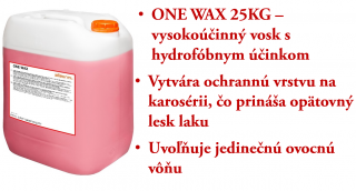 ONE WAX 25 kg - vysokoúčinný vosk s hydrofóbnym účinkom
