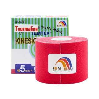 Tejpovacia páska červená 5cm x 5m Kinesio tape tourmaline - TEMTEX