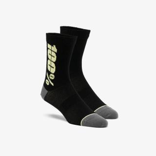 100% RYTHYM Merino Wool Performance Socks Black/Yellow 38-42