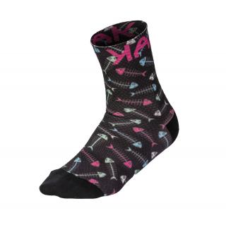 Karpos Green Fire Dámske Ponožky čierne/tyrkysové/biele/pink 39-41