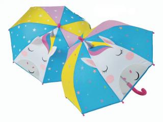 Detský dáždnik meniaci farbu - Jednorožec 3D