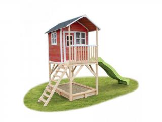 Detský drevený domček na nôžkach - malý (červený)
