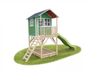 Detský drevený domček na nôžkach - malý (zelený)