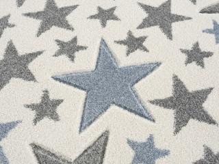 Detský koberec - More hviezdičiek Farba: krémovosivá - modrá, Rozmery: 120 x 180 cm