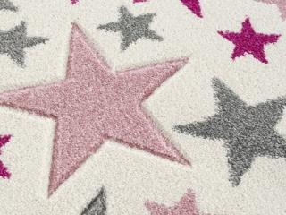 Detský koberec - More hviezdičiek Farba: krémovosivá - ružová, Rozmery: 120 x 180 cm
