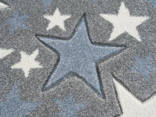 Detský koberec - More hviezdičiek Farba: striebornosivá-modrá, Rozmery: 160 x 230 cm