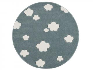 Detský koberec - Sky Cloud obláčiky okrúhly Farba: mintová-biela