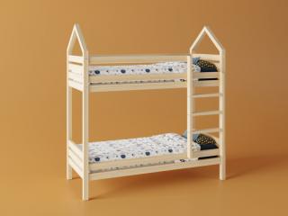 Domčeková posteľ poschodová s voliteľnou spodnou zábranou Premium rozměr lůžka: 100 x 180 cm, Zábrany: Obě
