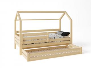 Domčeková posteľ Premium so šuflíkom rozmer lôžka: 100 x 180 cm, šuplík, nožičky: s nožičkami a so šuplíkom, Zábrany: obe