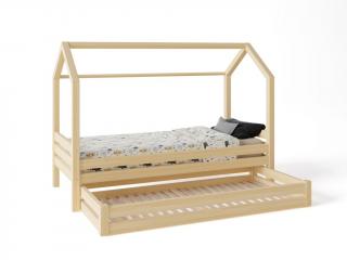 Domčeková posteľ Premium so šuflíkom rozmer lôžka: 100 x 180 cm, šuplík, nožičky: s nožičkami a so šuplíkom, Zábrany: predná
