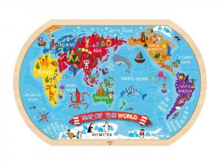 Drevené puzzle pre deti - Mapa sveta