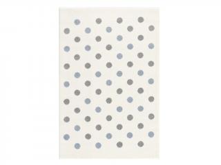 Elisdesign koberec do izby s bodkami Farba: krémovo / modrá-striebornosivá, Rozmery: 100 x 160 cm