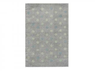 Elisdesign koberec do izby s bodkami Farba: strieborno / sivá - mätová, Rozmery: 100 x 160 cm