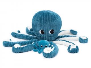 Plyšová chobotnica - mama s bábätkom Farba: Modrá