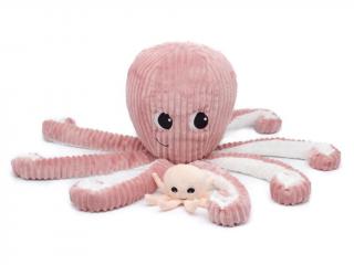 Plyšová chobotnica - mama s bábätkom Farba: ružová