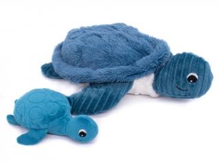 Plyšová korytnačka - mama s bábätkom Farba: Modrá