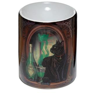 Aromalampa s mačkou a zelenou vílou - design Lisa Parker