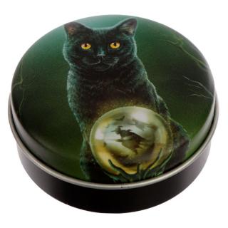 Balzam na pery mačka v plechovej krabičke - design Lisa Parker jabĺčko