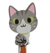 Ceruzka s gumou s mačkou sivá