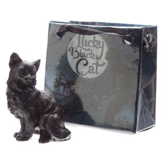 Čierna mačka pre šťastie v darčekovej minitaštičke 3