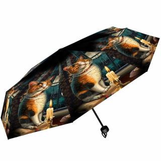 Dáždnik s mačkou a sviečkou - skladací
