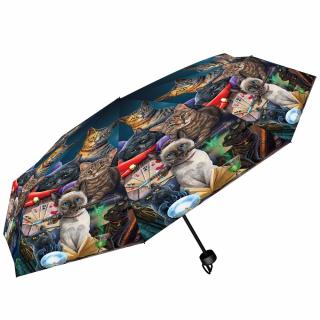 Dáždnik s magickými mačkami - skladací