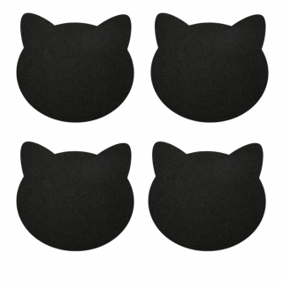 Filcové prestieranie s mačkou - 1 ks alebo súprava 4 ks, čierna alebo sivá černá - 4 ks