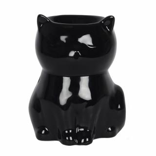 Keramická aromalampa čierna mačka