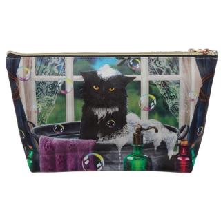 Kozmetická taška s mačkou vo vani - design Lisa Parker