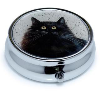 Krabička na lieky s mačkou - 4 varianty černá kočka