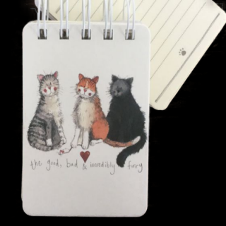 Krúžkový notesík s tromi mačkami