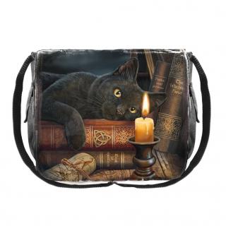 Luxusná veľká kabelka s mačkou a knihami - design Lisa Parker