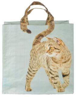 Nákupná taška ryšavá pruhovaná mačka