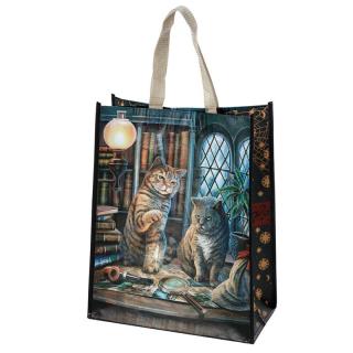 Nákupná taška s mačkami a lupou