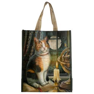 Nákupná taška s mačkou a sviečkou - design Lisa Parker