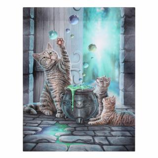 Obraz na plátne s mačkami a bublinami - design Lisa Parker
