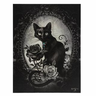 Obraz na plátne s mačkou a ružou