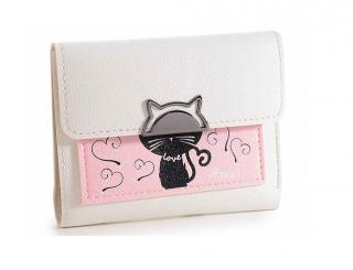 Peňaženka s mačkou - 3 varianty bielá