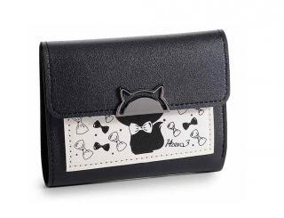 Peňaženka s mačkou - 3 varianty čierná