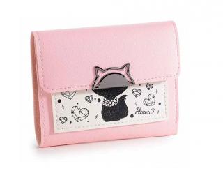 Peňaženka s mačkou - 3 varianty ružová