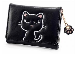 Peňaženka s mačkou a labkou - 4 varianty čierná