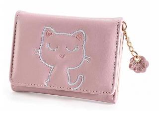 Peňaženka s mačkou a labkou - 4 varianty ružová