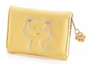 Peňaženka s mačkou a labkou - 4 varianty žltá