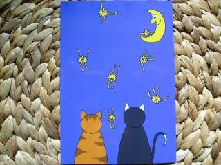Pohľadnica kreslená mačka kočičí hvězda