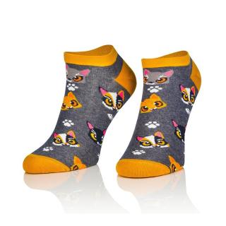 Ponožky s mačkami - nízke - dámske, pánske vel. 36-40 (dámské)