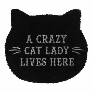 Rohožka s čiernou mačkou Crazy cat lady