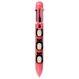 Šesťfarebné pero s mačkou - 2 varianty červená