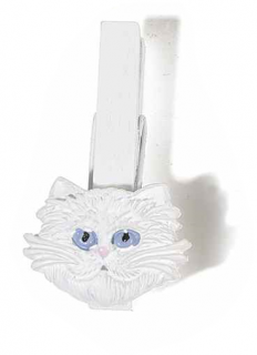 Štipce s mačkou - 6 dizajnových variant bílá kočičí hlavička
